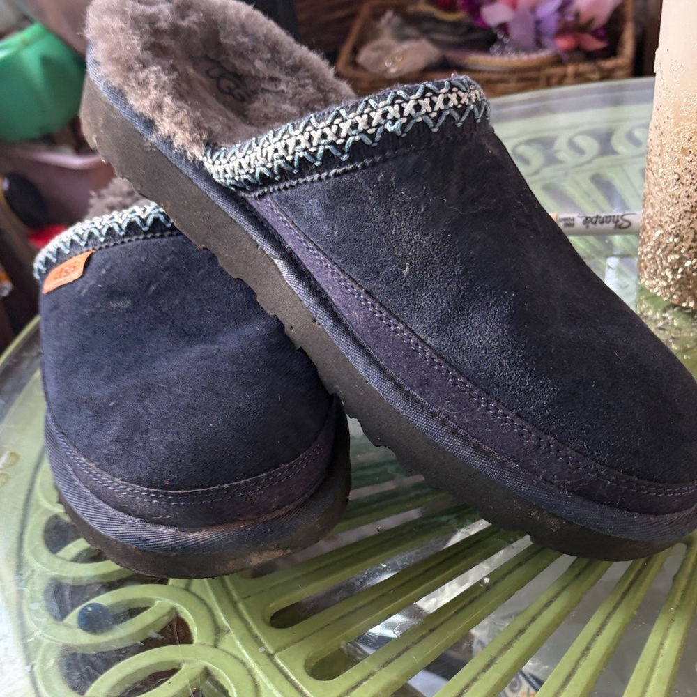 UGG Navy Blue Suede Women's Slip-On Mules